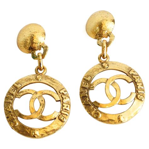 chanel hoop earrings replica|vintage chanel hoop earrings.